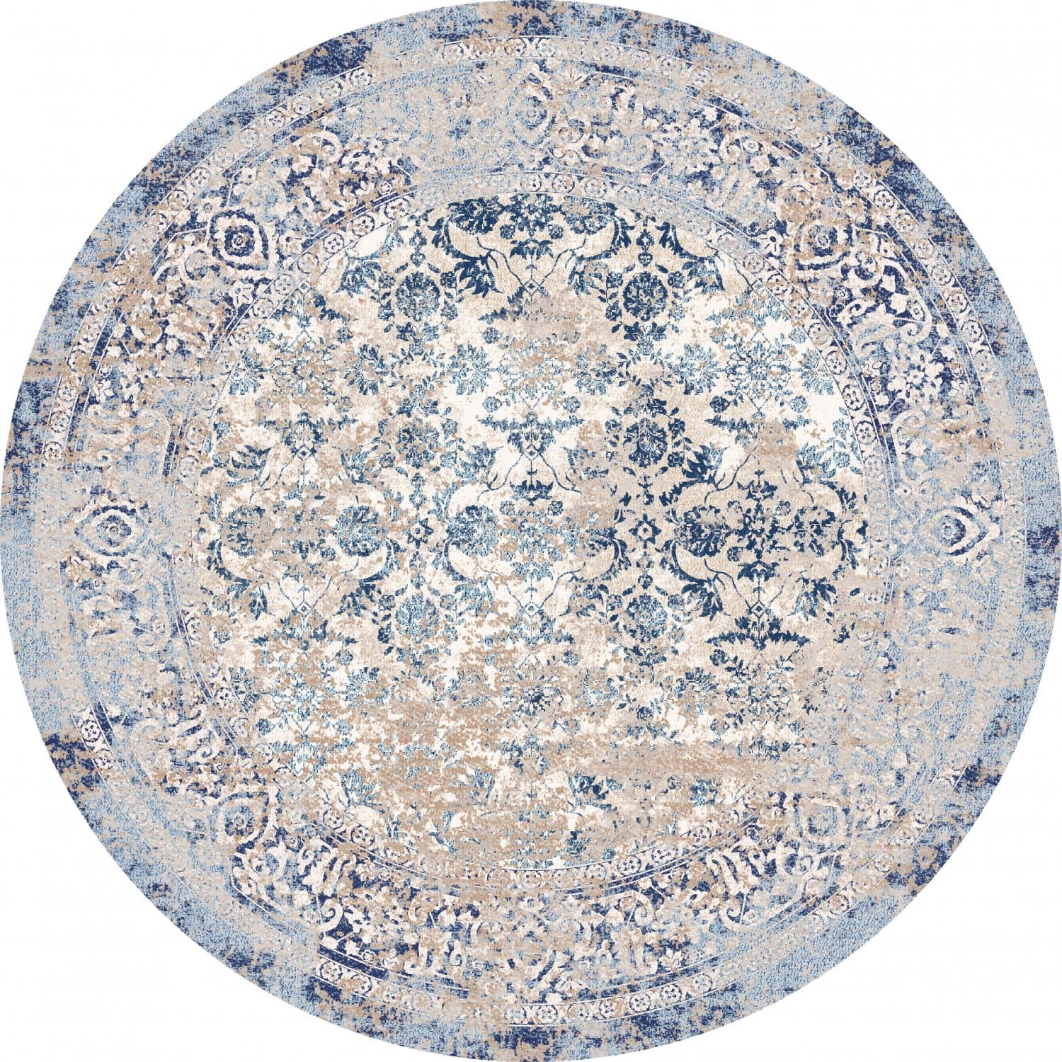 Rund Teppich - Denizli (blau) (Größe: Ø 240 cm)
