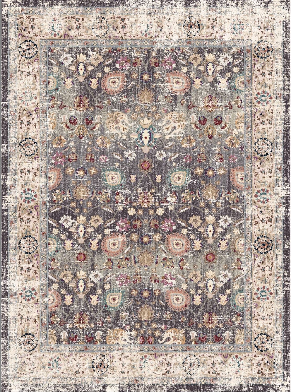 Wilton-Teppich - Bouhjar (grau/multi) (Größe: 130 x 190 cm)