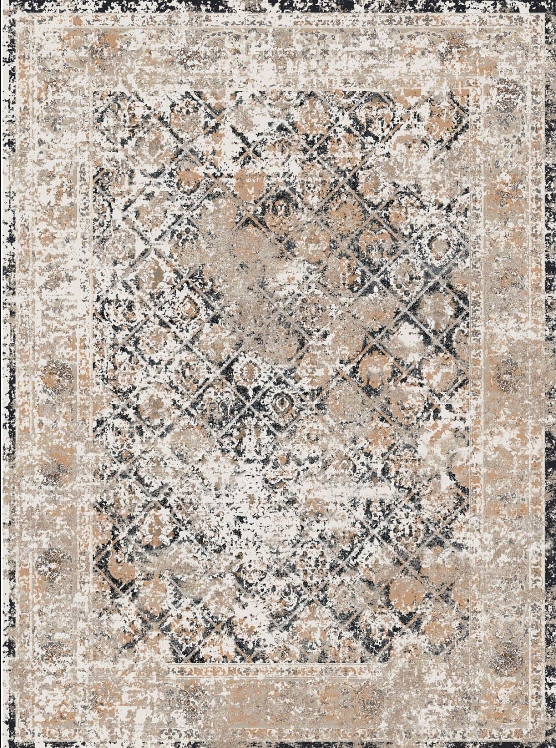 Wilton-Teppich - Douz (schwarz/multi) (Größe: 200 x 280 cm)