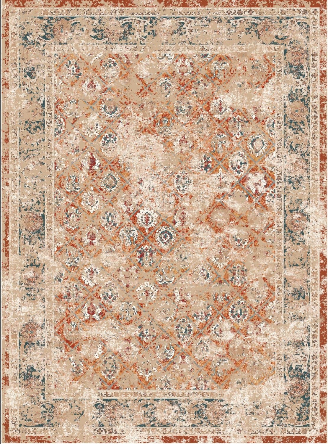 Wilton-Teppich - Douz (rot/multi) (Größe: 200 x 280 cm)