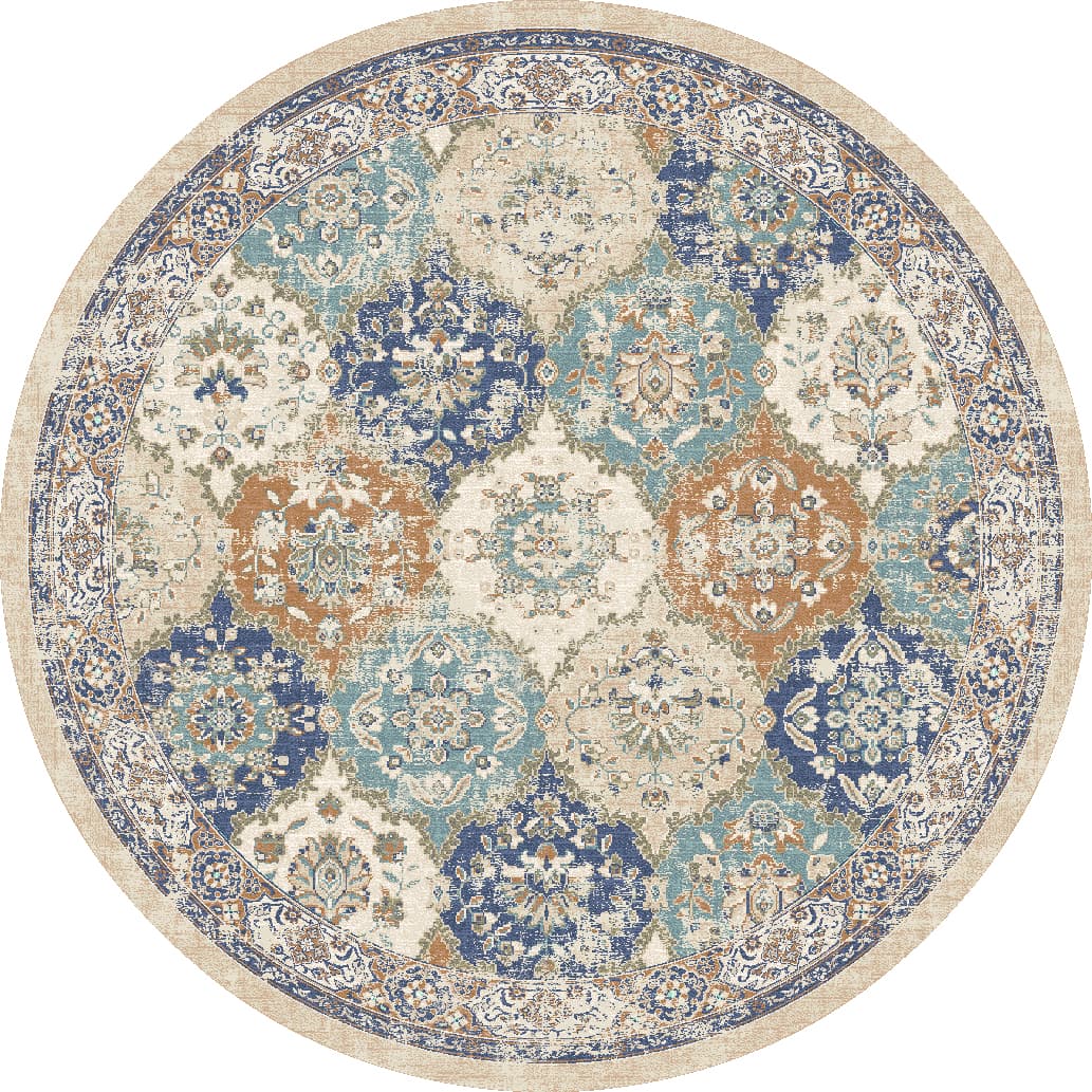 Rund Teppich - Bohemia (blau/multi) (Größe: Ø 120 cm)