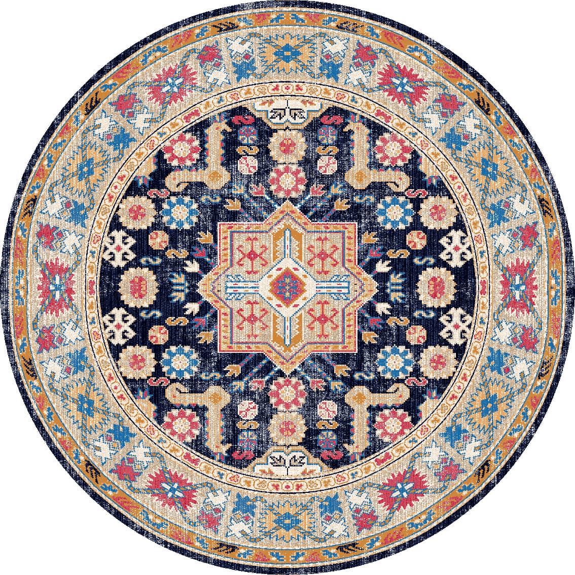 Rund Teppich - Kayaköy (multi) (Größe: Ø 120 cm)