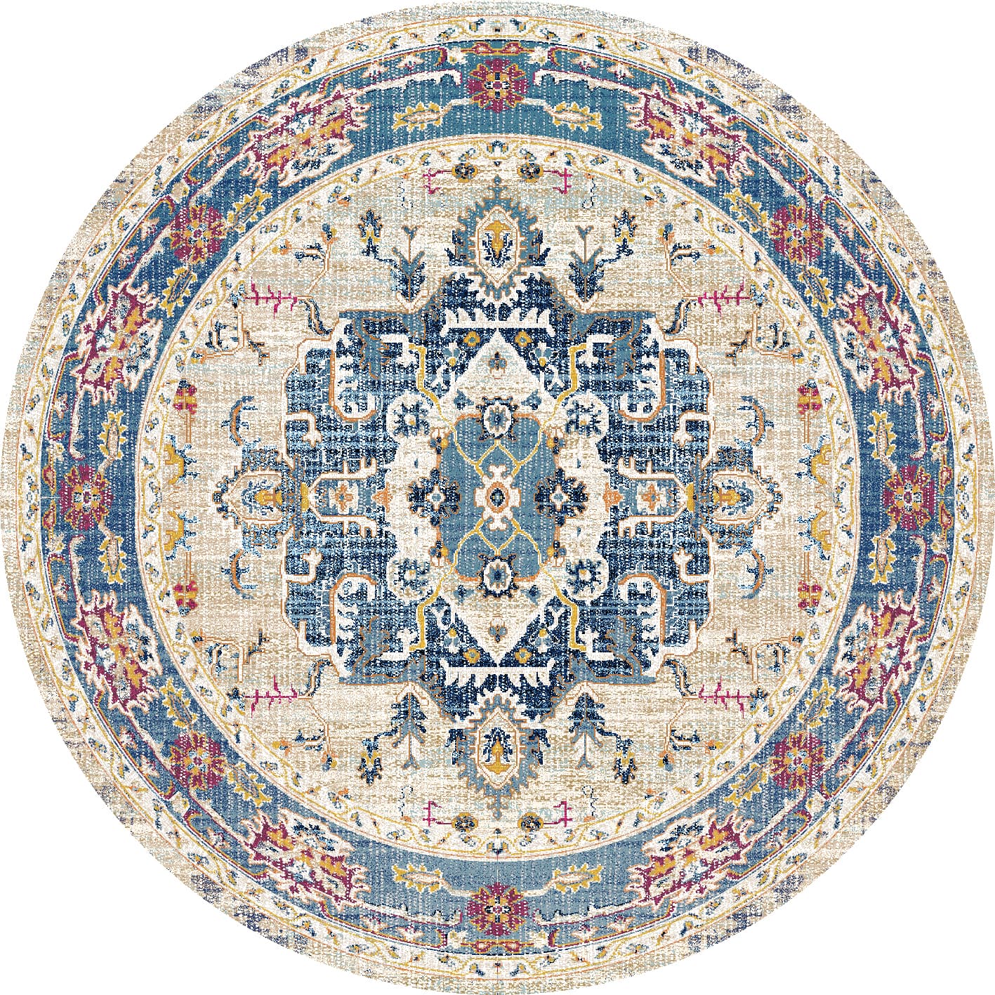 Rund Teppich - Siliana (blau) (Größe: Ø 240 cm)
