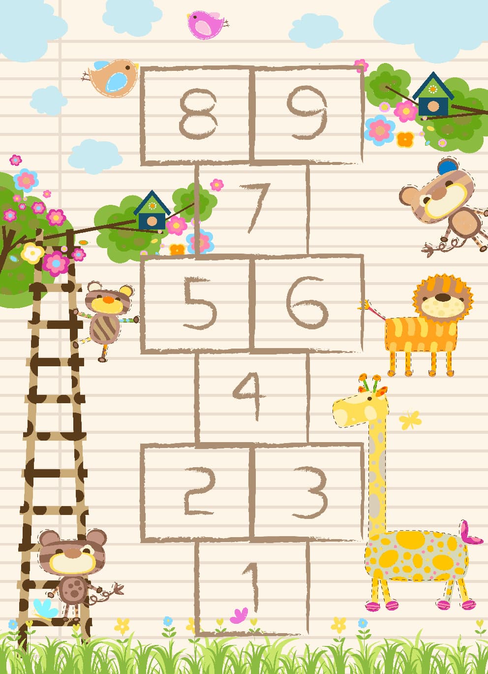 Kinderteppich - Counting Animals (multi) (Größe: 160 x 230 cm)