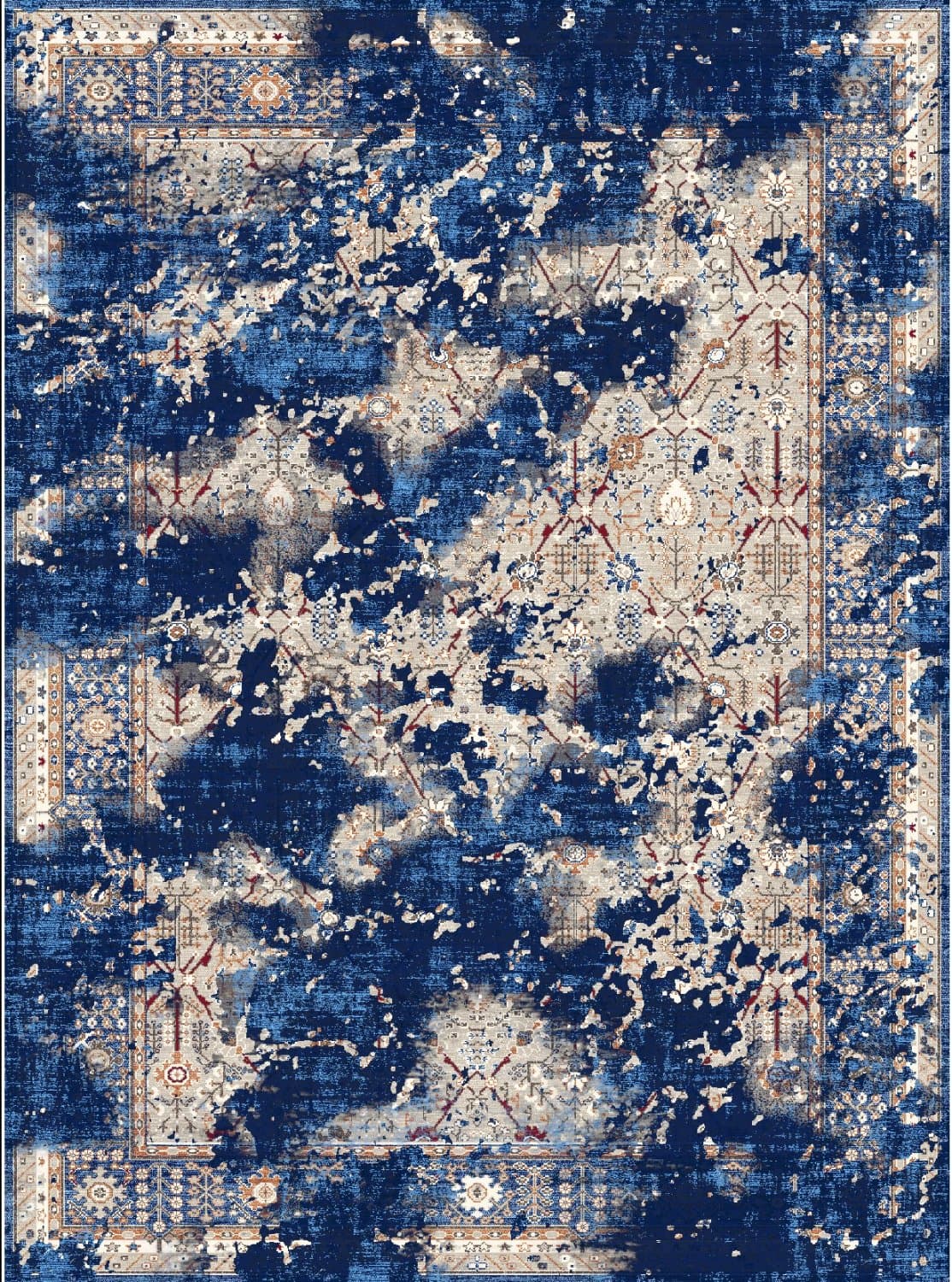 Wilton-Teppich - Temima (blau) (Größe: 240 x 340 cm)