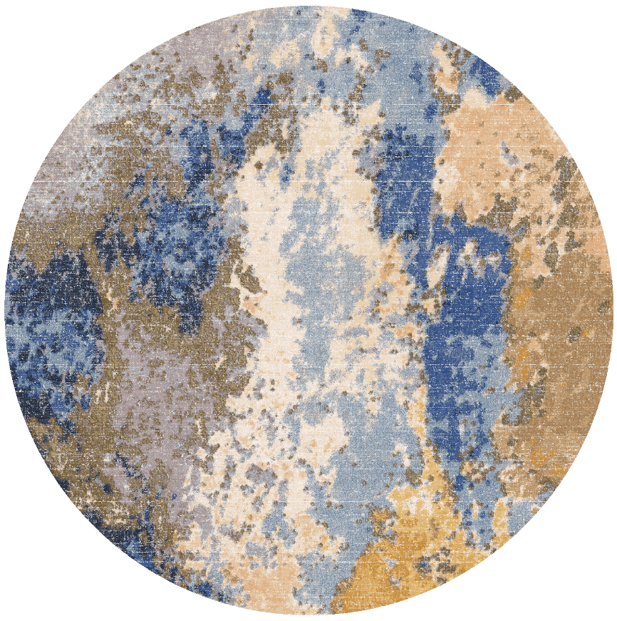 Rund Teppich - Travale (grau/blau/multi) (Größe: Ø 180 cm)