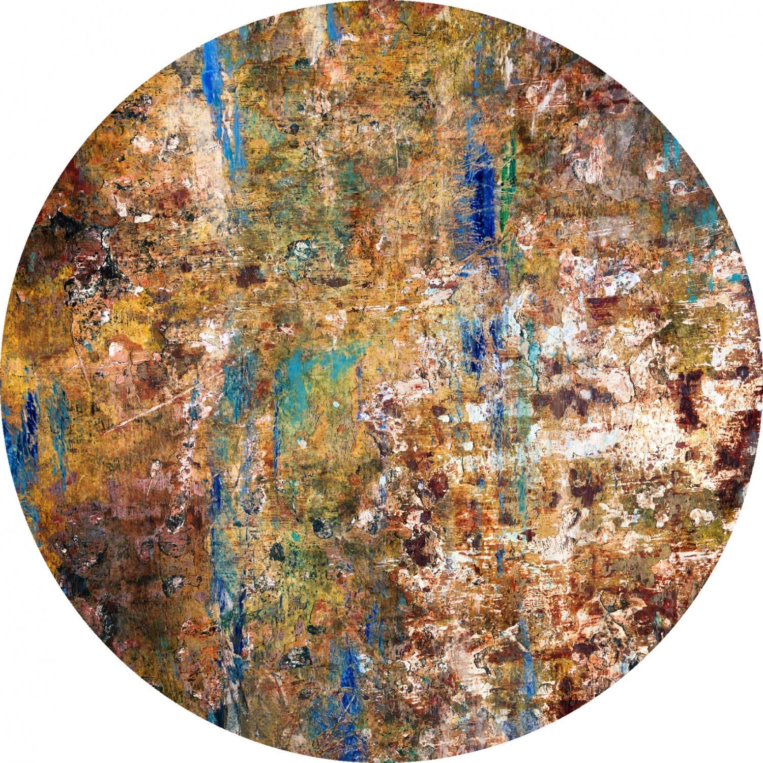 Rund Teppich - Trepito (braun/blau/multi) (Größe: Ø 160 cm)