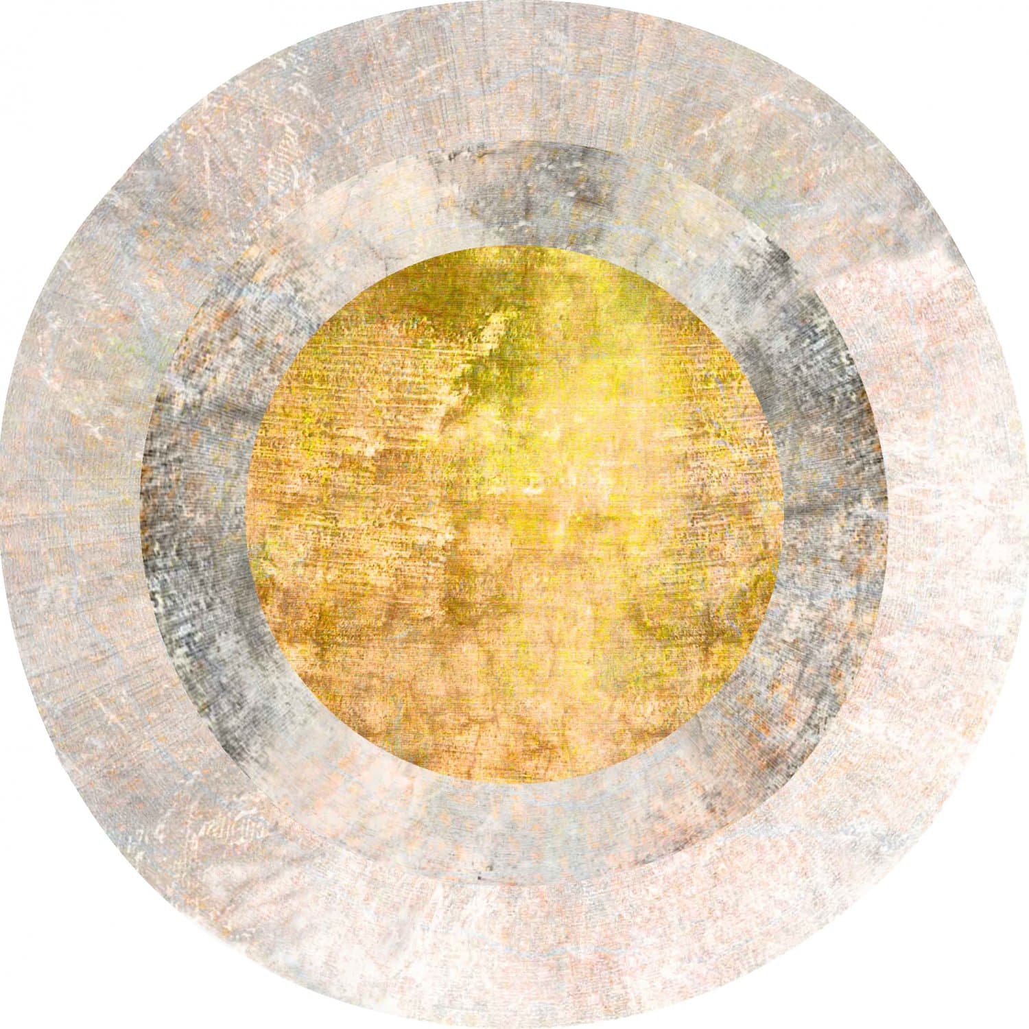 Rund Teppich - Budoni (grau/beige/gelb) (Größe: Ø 200 cm)