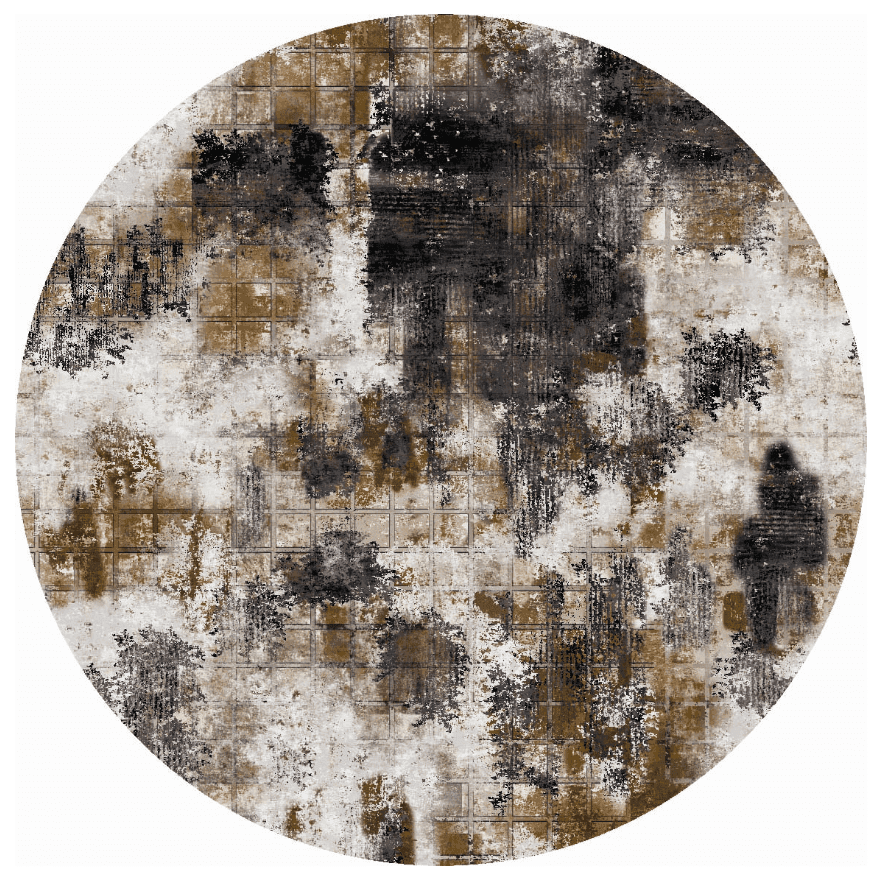 Rund Teppich - Flores (schwarz/braun/weiß) (Größe: Ø 180 cm)
