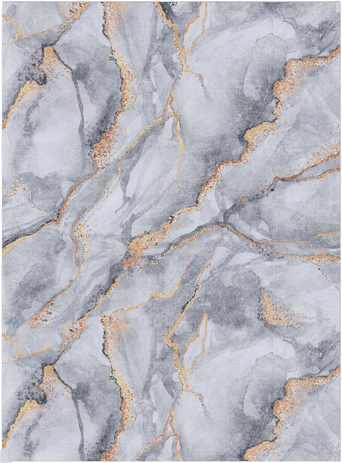 Wilton-Teppich - Genova (grau/weiß/gold) (Größe: 80 x 250 cm)