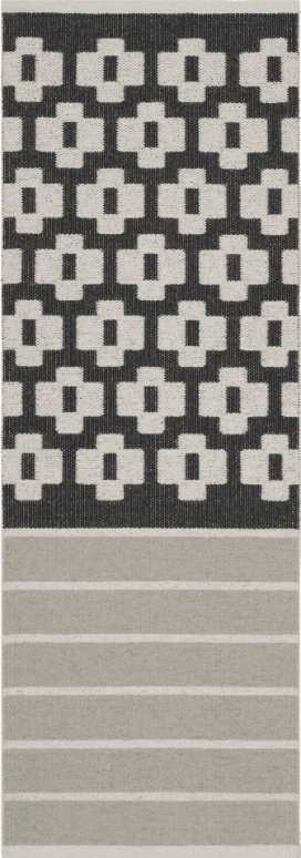Kunststoffteppiche - Der Horred-Teppich Iris (schwarz) (Größe: 70 x 200 cm)