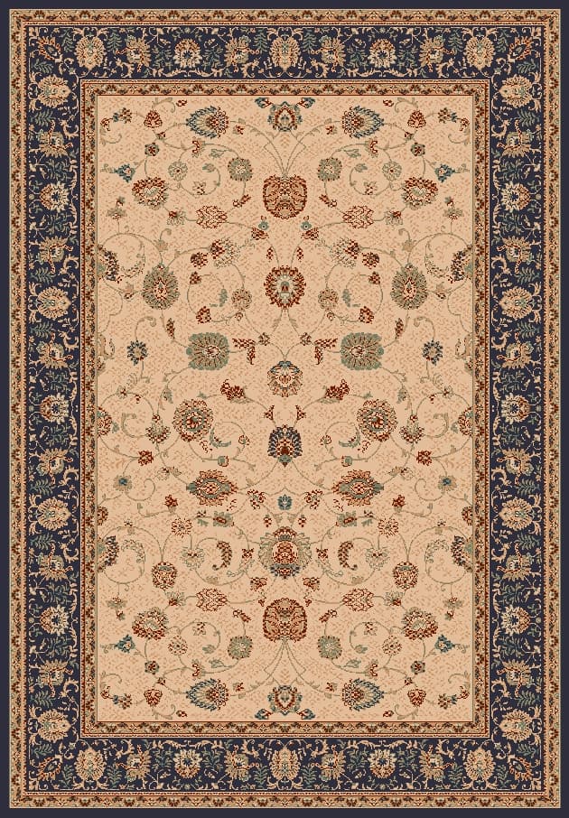 Wilton-Teppich - Angelica (beige/marineblau) (Größe: 240 x 330 cm)