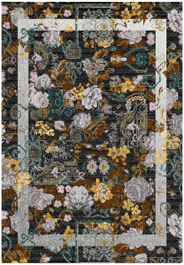 Wilton-Teppich - Lefkada (schwarz/bunt) (Größe: 200 x 280 cm)
