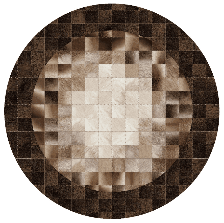 Rund Teppich - Livada (braun/bunt) (Größe: Ø 180 cm)