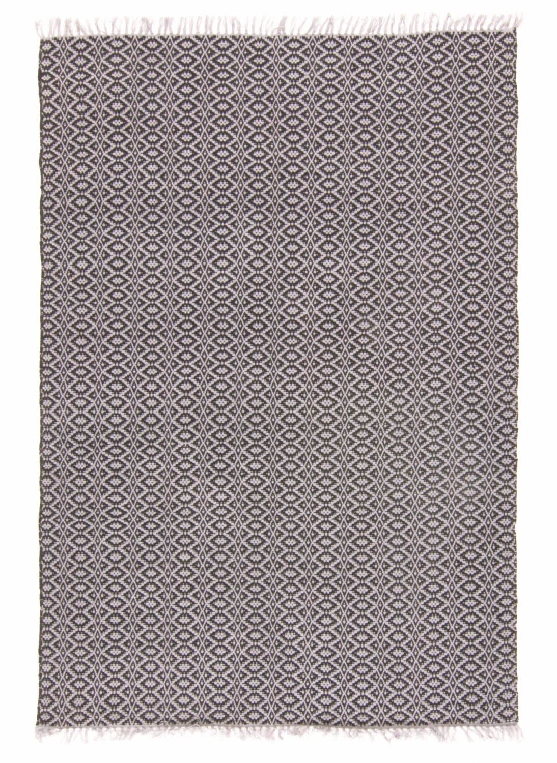 Flickenteppich - Lykke (grau/schwarz-grau) (Größe: 60 x 120 cm)