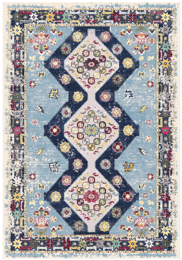 Wilton-Teppich - Mazzarino (blau/bunt) (Größe: 160 x 230 cm)
