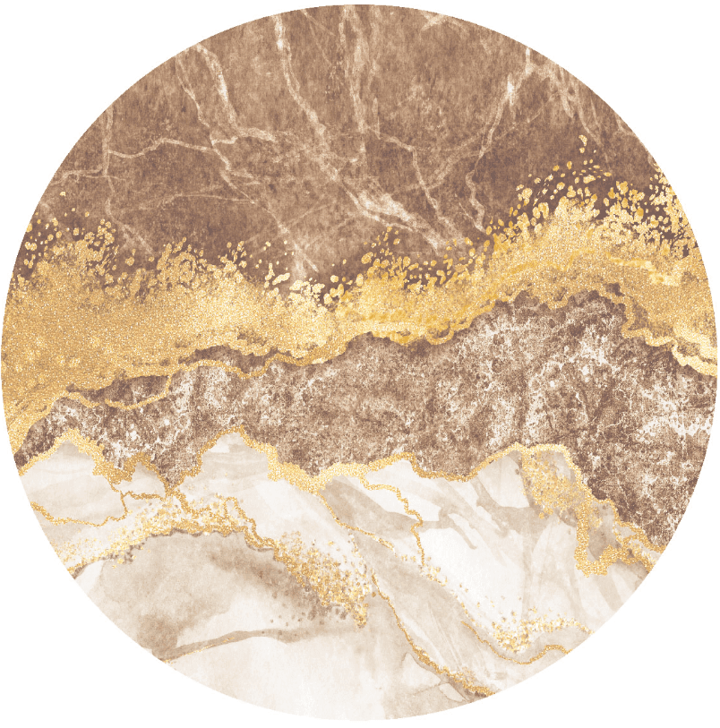 Rund Teppich - Padova (braun/weiß/gold) (Größe: Ø 180 cm)