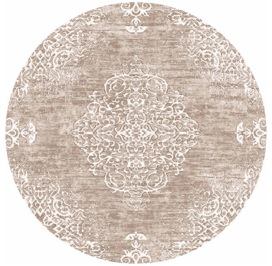 Rund Teppich - Milazzo (beige) (Größe: Ø 180 cm)