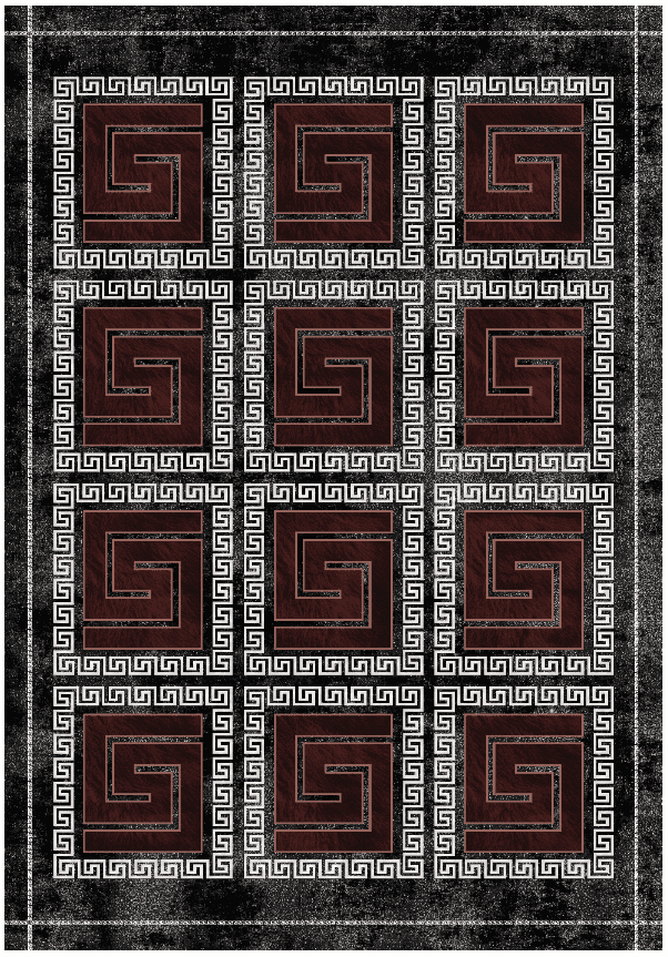 Wilton-Teppich - Milos (schwarz/rot) (Größe: 200 x 280 cm)