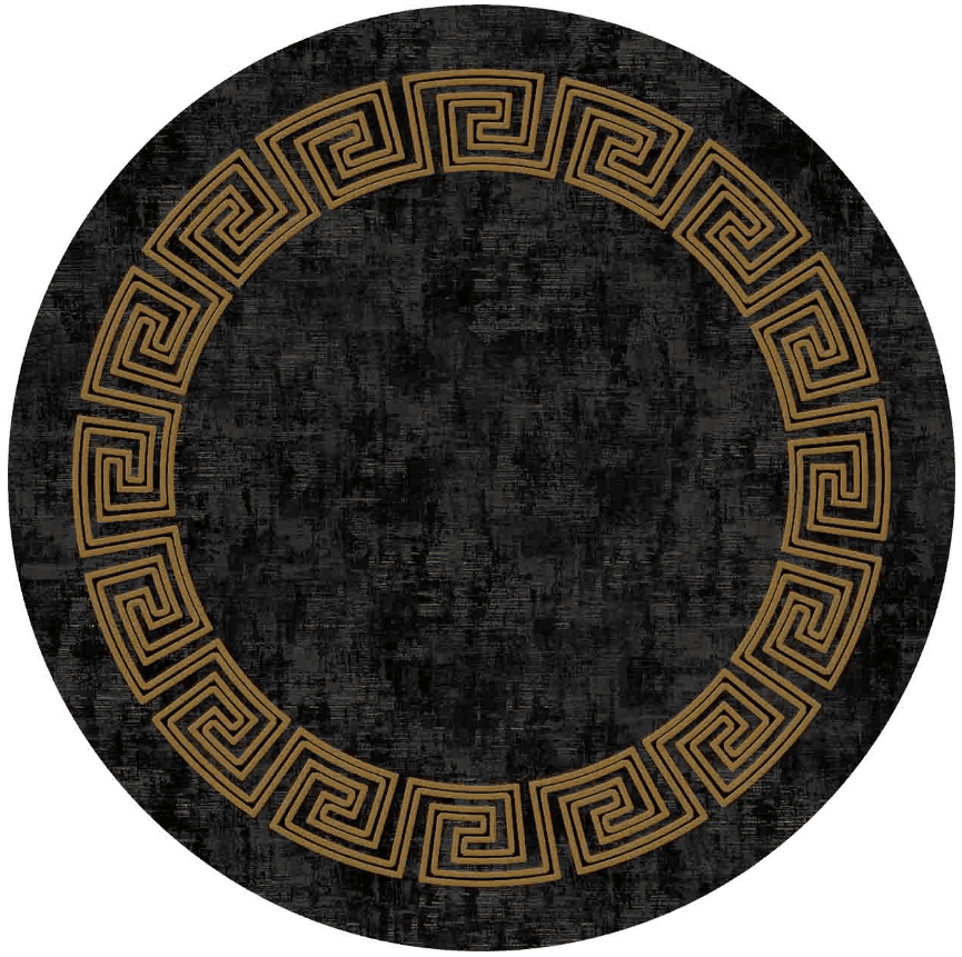 Rund Teppich - Myra (schwarz/gold) (Größe: Ø 160 cm)
