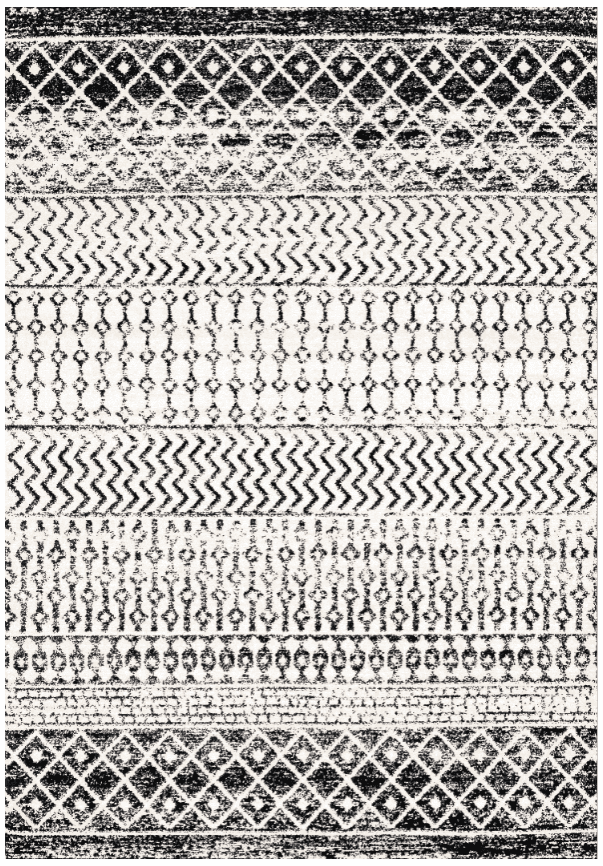 Wilton-Teppich - Ovada (schwarz/weiß) (Größe: 160 x 230 cm)
