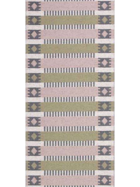 Kunststoffteppiche - Der Horred-Teppich Märta (olive/rosa) (Größe: 150 x 200 cm)