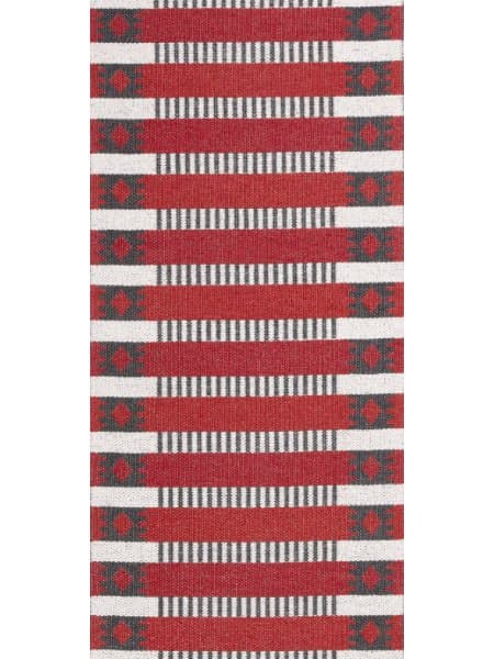 Kunststoffteppiche - Der Horred-Teppich Märta (rot) (Größe: 70 x 350 cm)