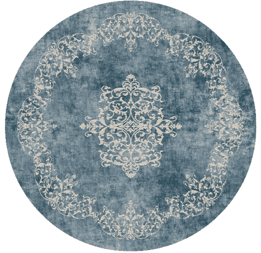 Rund Teppich - Santi (blau/beige) (Größe: Ø 240 cm)