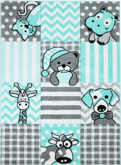 Kinderteppich - Bueno Animals (Türkis) (Größe: 160 x 230 cm)
