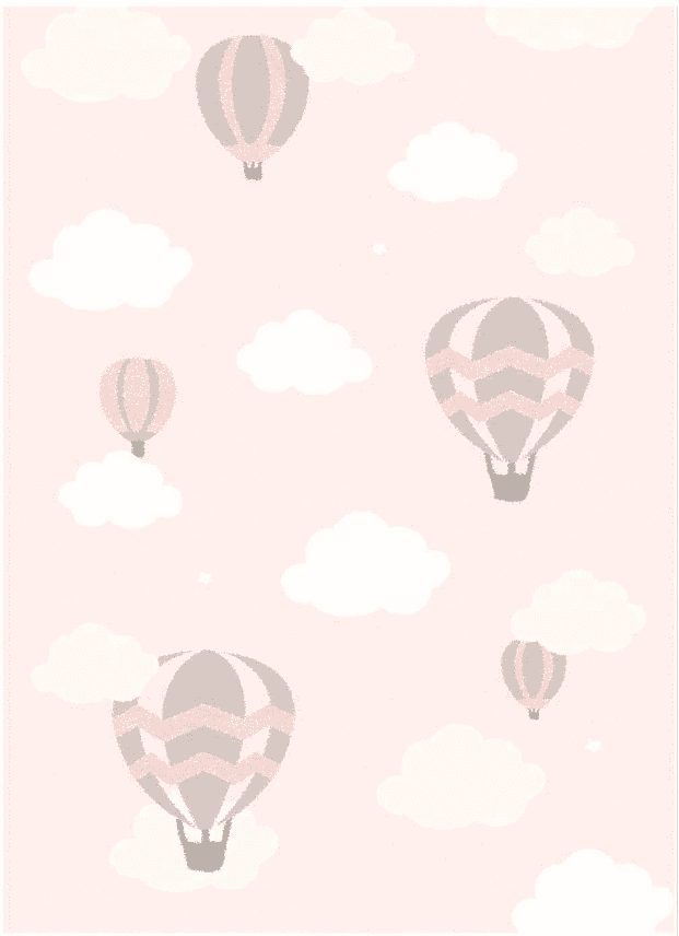 Kinderteppich - Balloons (rosa) (Größe: 120 x 160 cm)