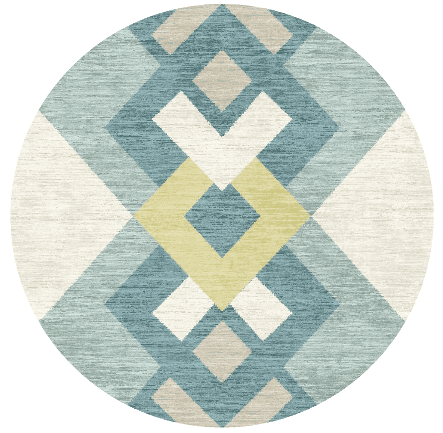 Rund Teppich - Temara (blau/bunt) (Größe: Ø 160 cm)