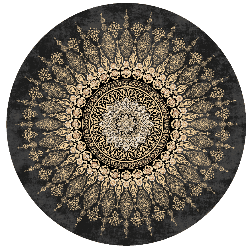 Rund Teppich - Sandrigo (schwarz/gold) (Größe: Ø 120 cm)