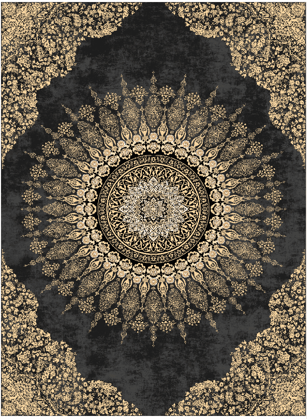 Wilton-Teppich - Sandrigo (schwarz/gold) (Größe: 130 x 190 cm)