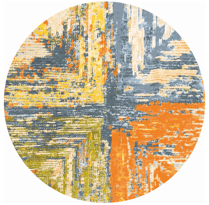 Rund Teppich - Tizzano (orange/bunt) (Größe: Ø 180 cm)