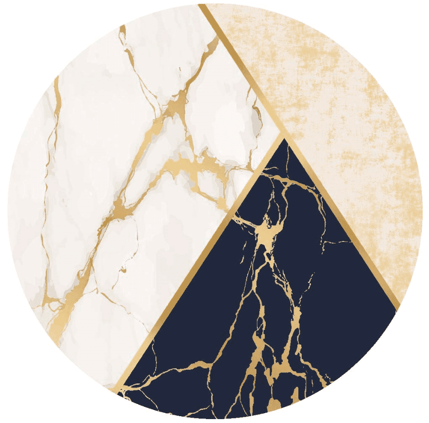 Rund Teppich - Canelli (beige/weiß/blau) (Größe: Ø 180 cm)
